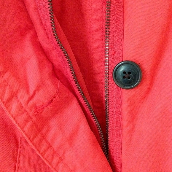 Gap Lightweight Zip & Button Front Hooded Utility Cargo Jacket Hot Coral Pink XS - Picture 10 of 16